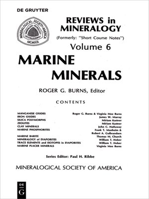 cover image of Marine Minerals